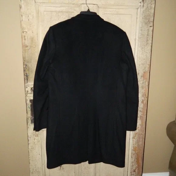 Michael Kors Mens Overcoat 40L Black Wool Cashmere - Picture 7 of 7